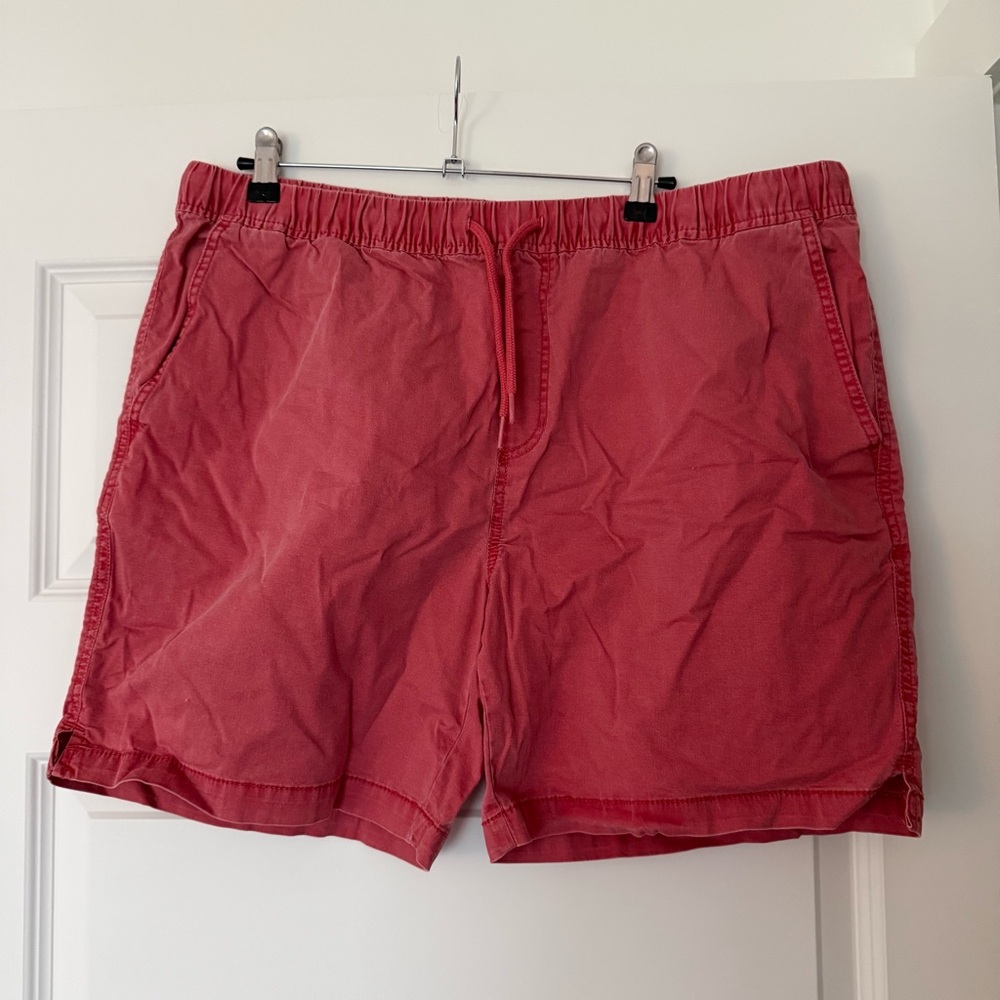 Izod Men's Flat Front Pink Shorts